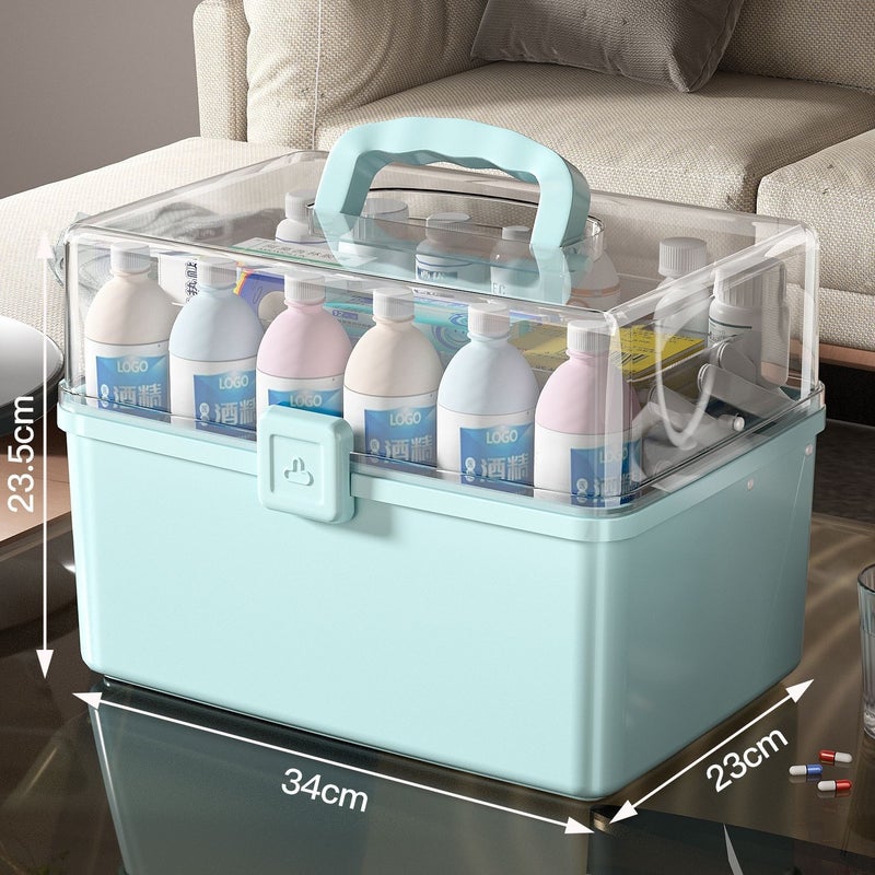 Large-Capacity Household Food-Grade Plastic Medicine Storage Box Multi-Layer Waterproof And Dustproof Extra-Large Classification Medicine Box Medicine Box - Image 1